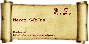 Mercz Sára névjegykártya